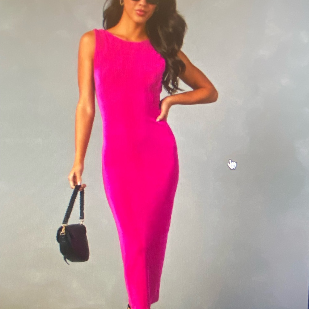 Elegant Pink Sleeveless Dress